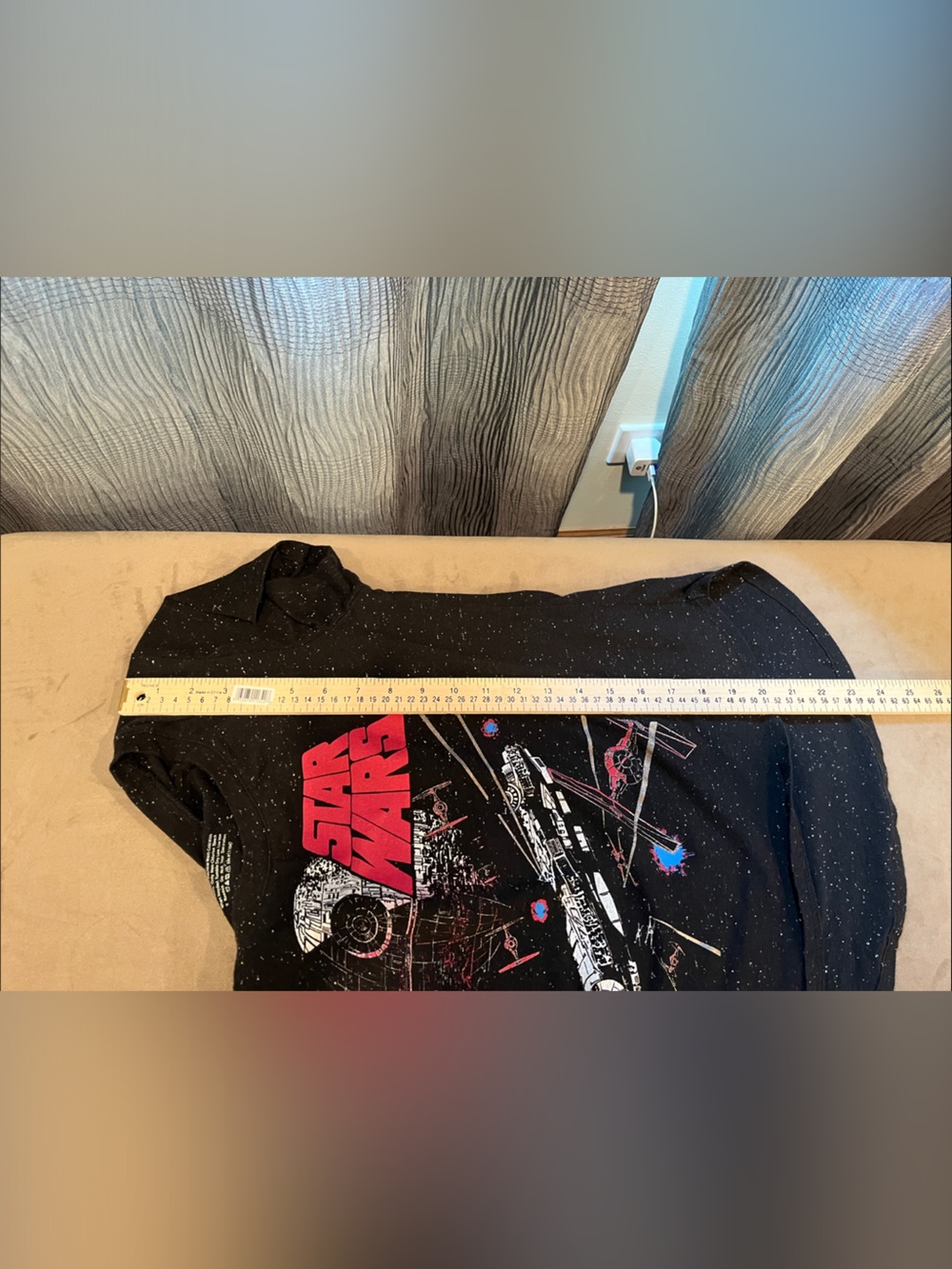 Star Wars Black Tee with Red Logo and Retro Space Graphic - Picture 5 of 5